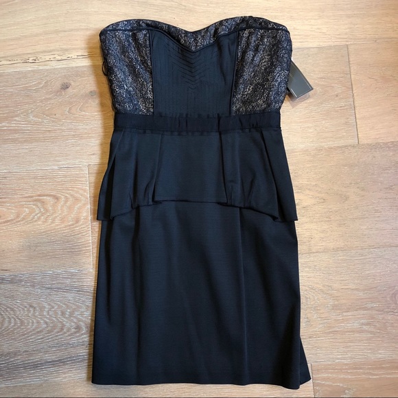 SOLD BCBGMaxAzria Moselle strapless peplum dress - Picture 3 of 4